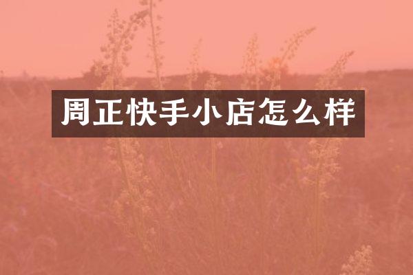 周正快手小店怎么样