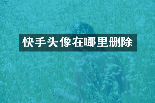快手头像在哪里删除