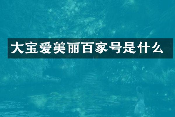 大宝爱美丽百家号是什么