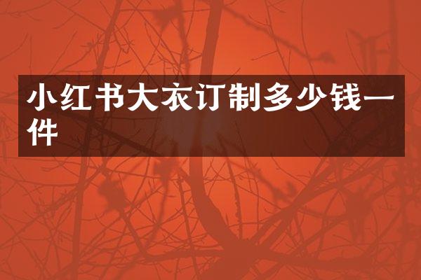 小红书大衣订制多少钱一件
