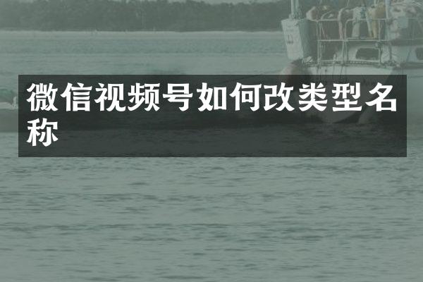 微信视频号如何改类型名称