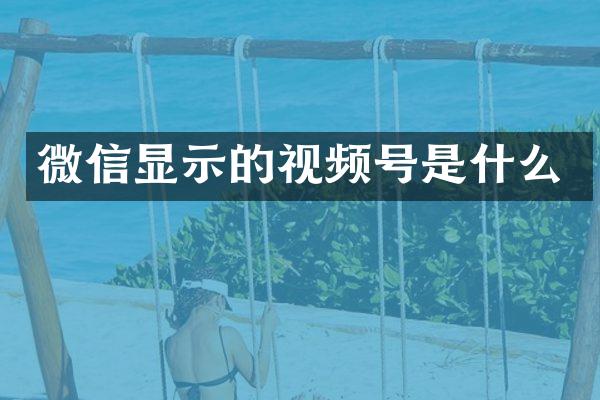 微信显示的视频号是什么