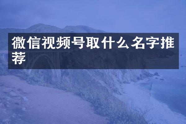 微信视频号取什么名字推荐