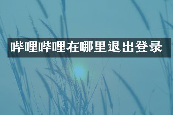 哔哩哔哩在哪里退出登录