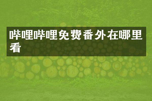 哔哩哔哩免费番外在哪里看