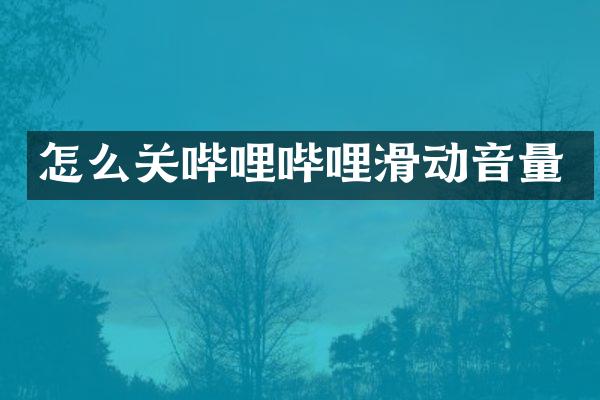 怎么关哔哩哔哩滑动音量