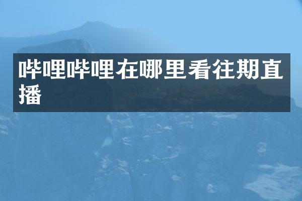 哔哩哔哩在哪里看往期直播