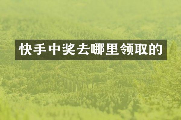 快手中奖去哪里领取的