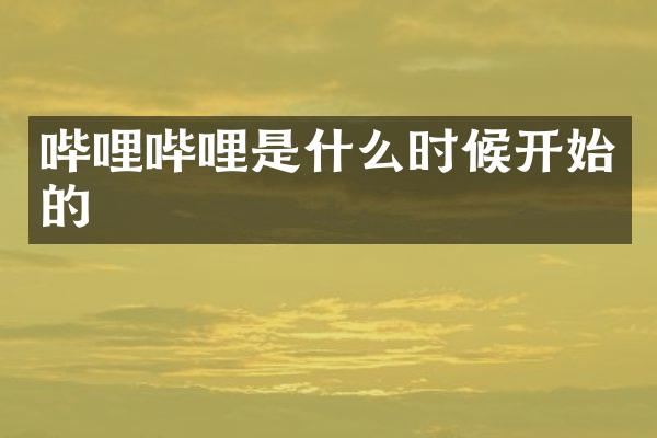 哔哩哔哩是什么时候开始的