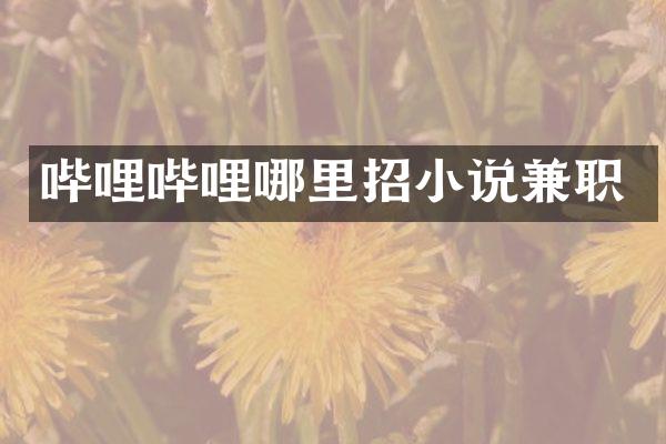 哔哩哔哩哪里招小说兼职