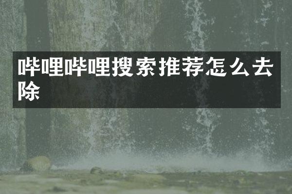 哔哩哔哩搜索推荐怎么去除