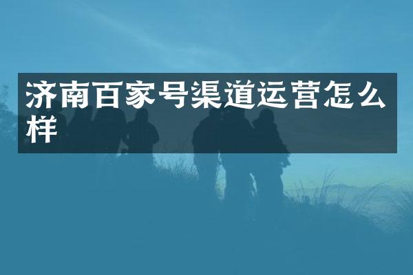 济南百家号渠道运营怎么样