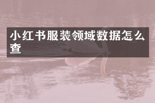 小红书服装领域数据怎么查