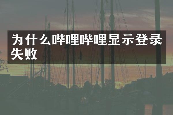 为什么哔哩哔哩显示登录失败