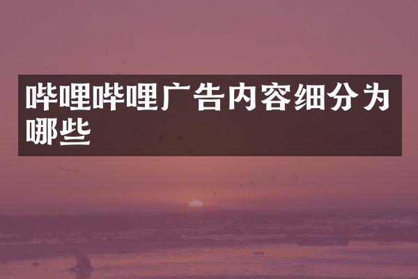 哔哩哔哩广告内容细分为哪些