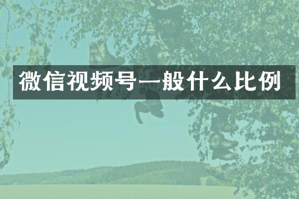 微信视频号一般什么比例
