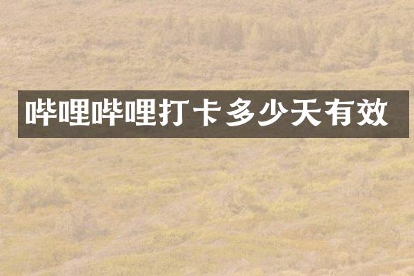 哔哩哔哩打卡多少天有效