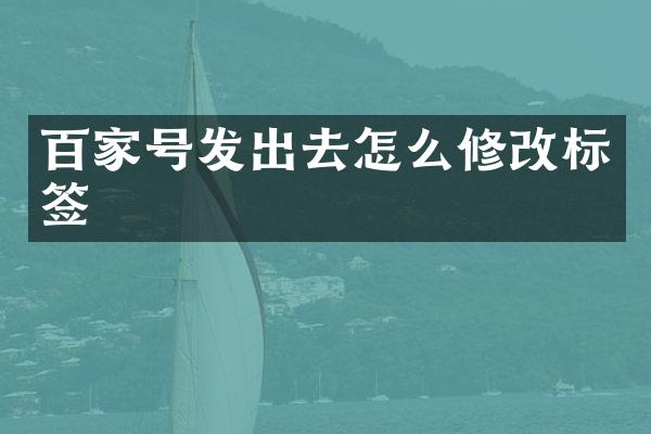百家号发出去怎么修改标签