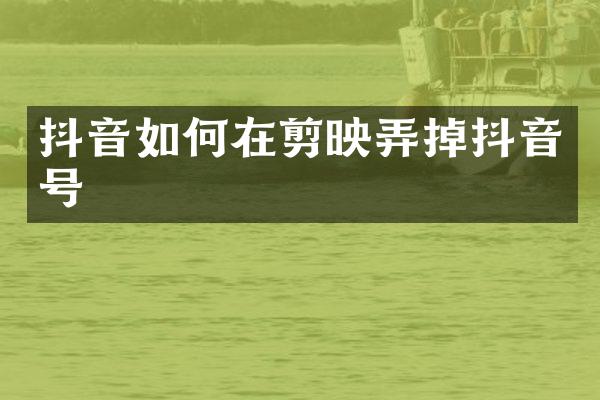 抖音如何在剪映弄掉抖音号