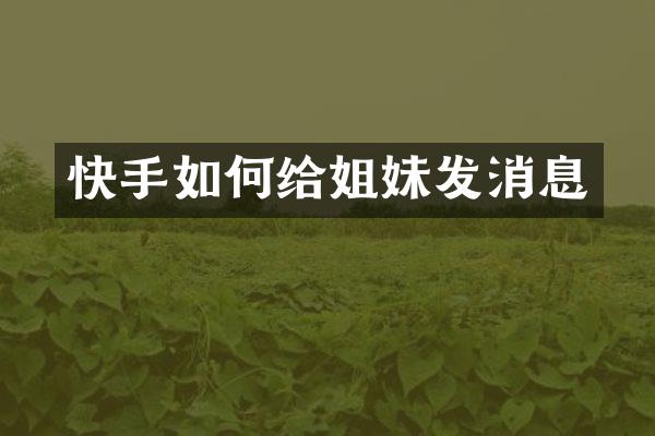 快手如何给姐妹发消息