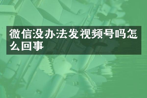微信没办法发视频号吗怎么回事