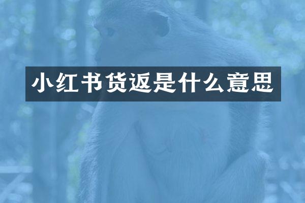 小红书货返是什么意思
