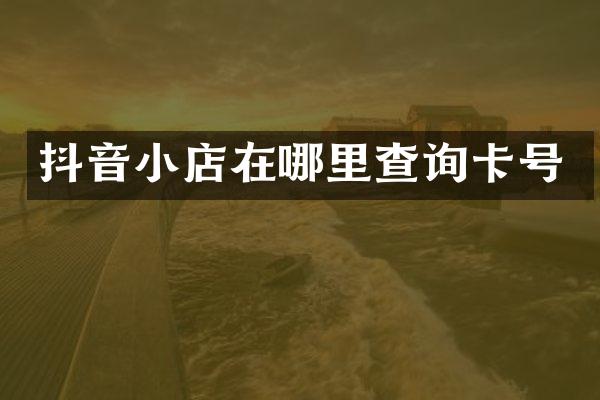 抖音小店在哪里查询卡号