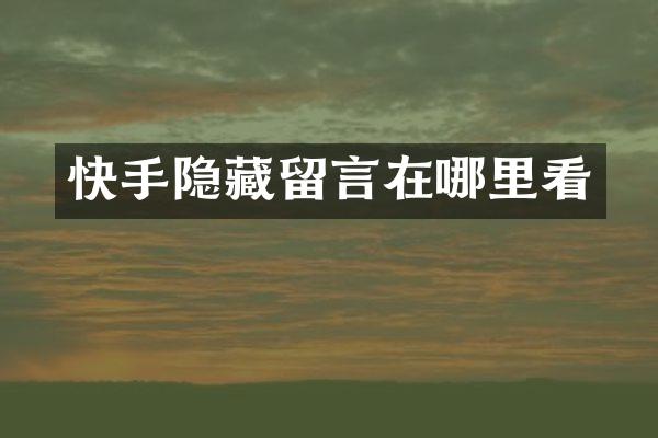 快手隐藏留言在哪里看