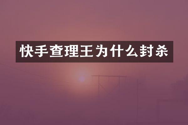 快手查理王为什么封杀