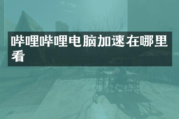 哔哩哔哩电脑加速在哪里看