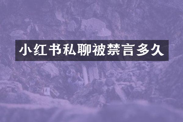 小红书私聊被禁言多久