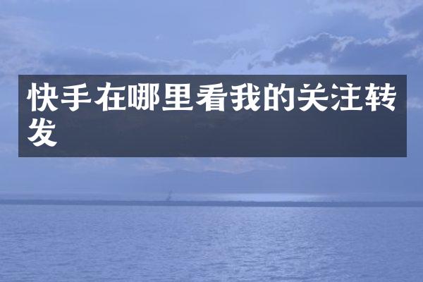 快手在哪里看我的关注转发