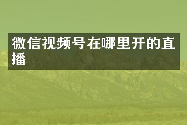 微信视频号在哪里开的直播