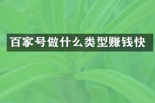 百家号做什么类型赚钱快