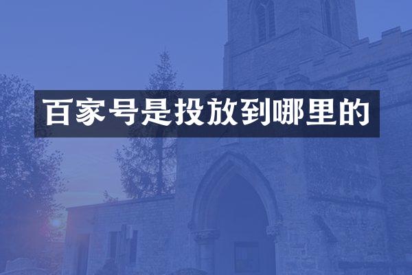 百家号是投放到哪里的