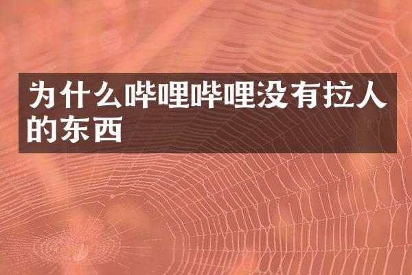 为什么哔哩哔哩没有拉人的东西