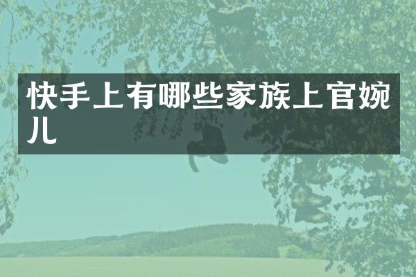 快手上有哪些家族上官婉儿