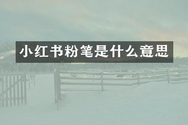 小红书粉笔是什么意思