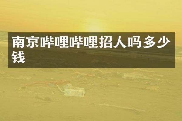南京哔哩哔哩招人吗多少钱