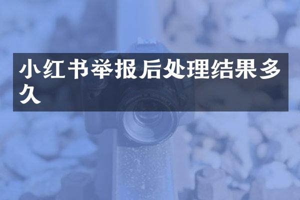 小红书举报后处理结果多久