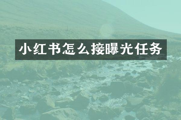 小红书怎么接曝光任务