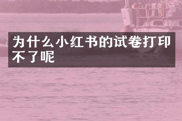 为什么小红书的试卷打印不了呢