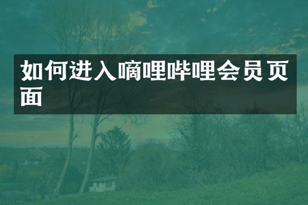 如何进入嘀哩哔哩会员页面