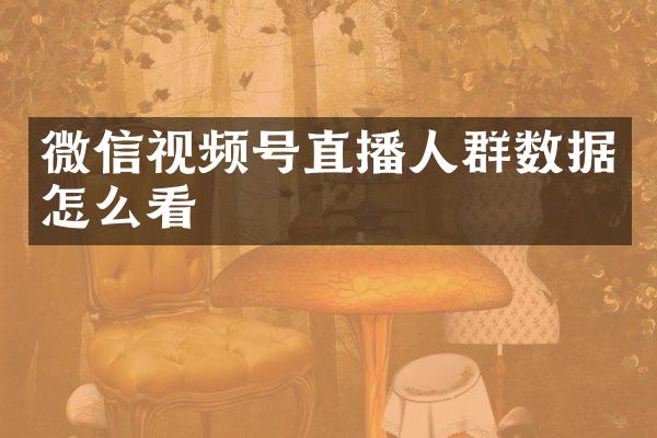 微信视频号直播人群数据怎么看