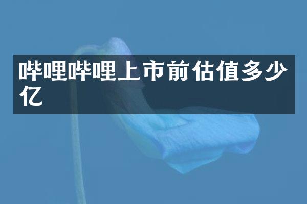 哔哩哔哩上市前估值多少亿
