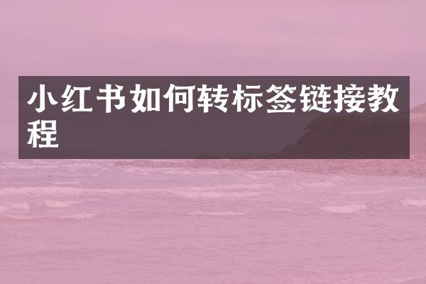 小红书如何转标签链接教程