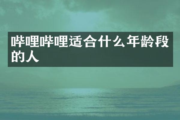 哔哩哔哩适合什么年龄段的人