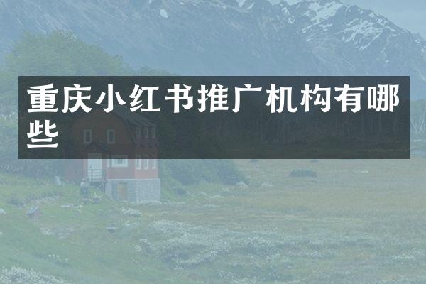 重庆小红书推广机构有哪些