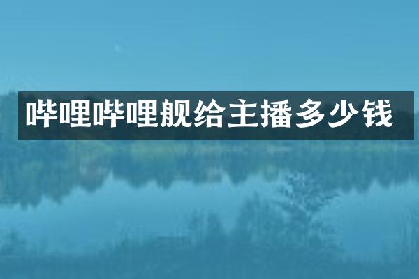 哔哩哔哩舰给主播多少钱