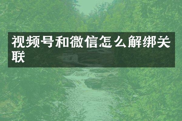 视频号和微信怎么解绑关联